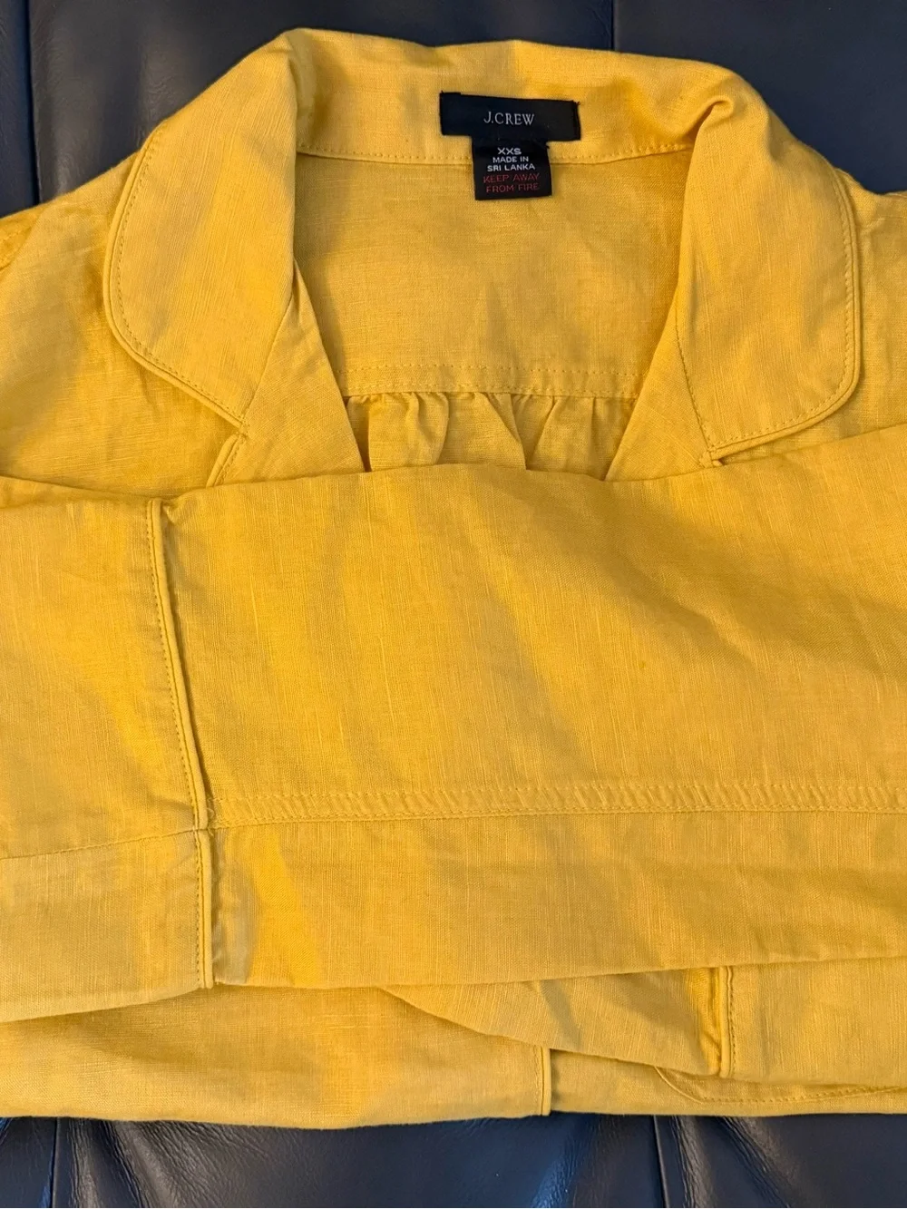J.CREW LINEN AND COTTON PAJAMA SET - BURNISHED YELLOW - Picture 9 of 10